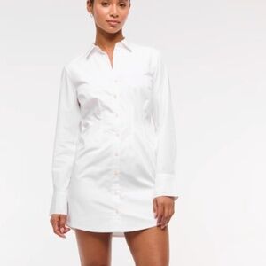 Abercrombie White Shirt Dress with Tie Back in Small